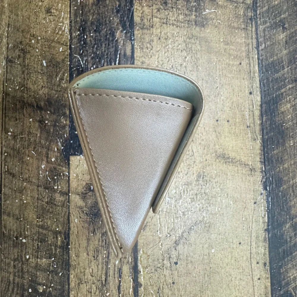 Burberry London England Brown Leather Triangle Sunglasses Case Eyewear Protector